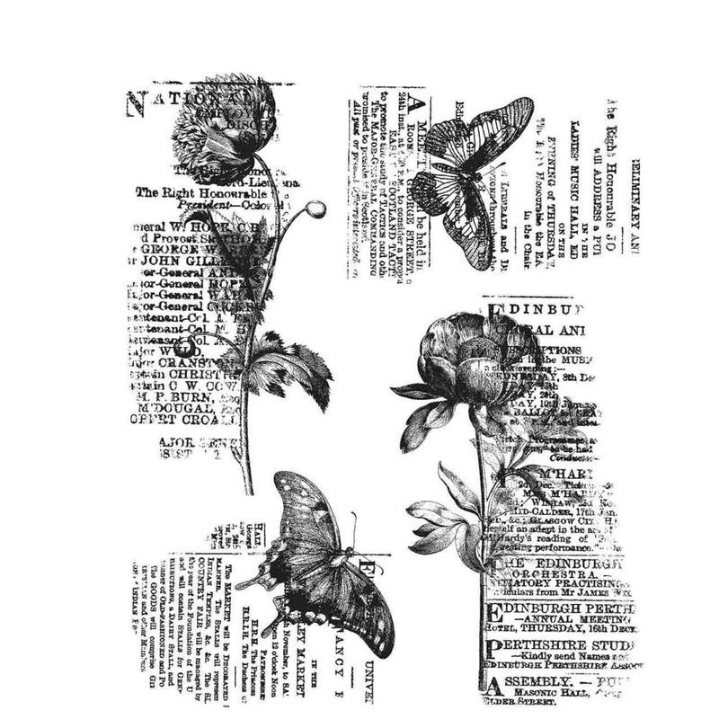 Tim Holtz Cling Stamps Botanic Collage