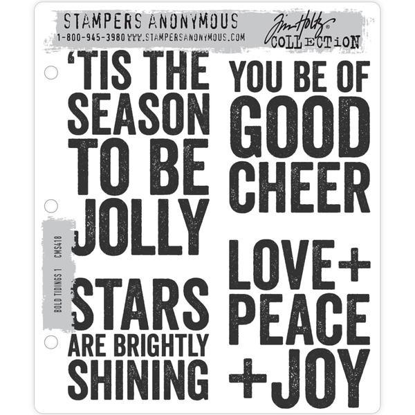 Tim Holtz Cling Stamps Bold Tidings 1