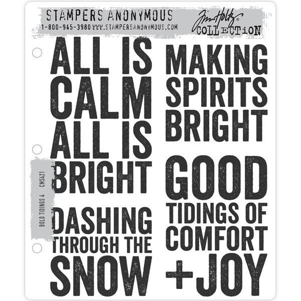 Tim Holtz Cling Stamps Bold Tidings 4